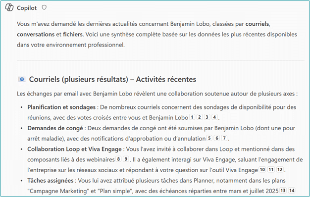 Microsoft Teams Copilot discussions résumé