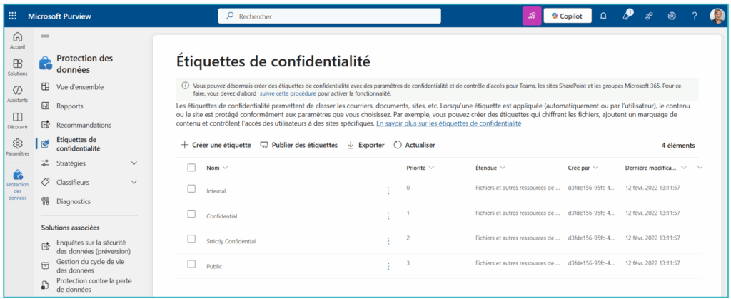 Microsoft Purview-etiquettes de confidentialité