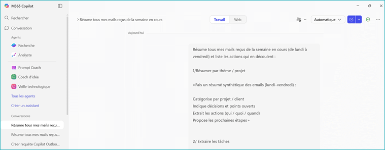 Copilot - requête planifiée