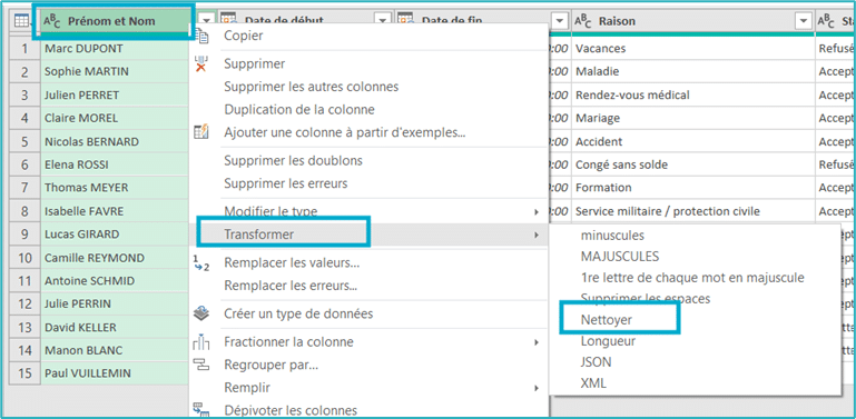 Power Query nettoyer les caractères invisibles