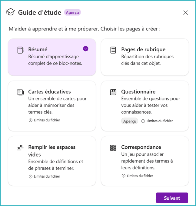 guide d'étude Bloc-notes copilot